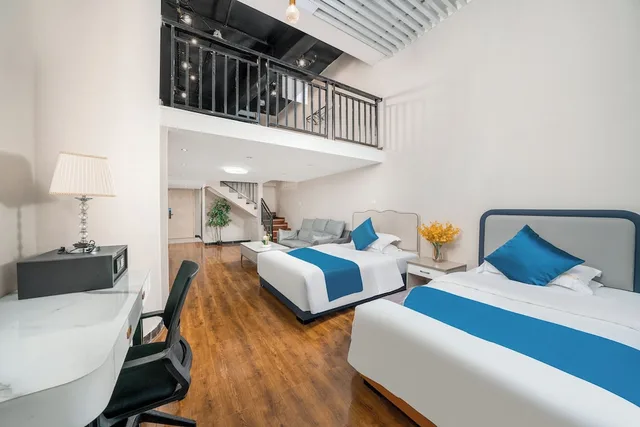 دوبلكس ديلوكس بسرير كوين وسريرين مزدوجين، Yoyo International Apartment 4/10