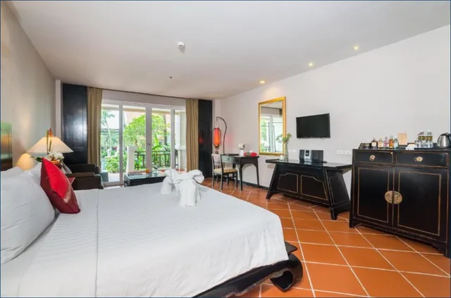غرفة بسرير مزدوج أو سريرين منفصلين بإطلالة على المسبح، Dor-Shada Resort By The Sea 1/1