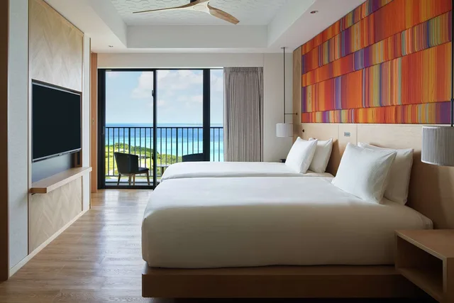 جناح بريميير بسرير نصف مزدوج بإطلالة على البحر بغرفتي نوم، The Beach Resort Sesoko by Hilton Club 1/2