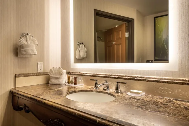 غرفة ديلوكس بسرير كينج بإطلالة على المدينة، Ayres Hotel Seal Beach 2/6