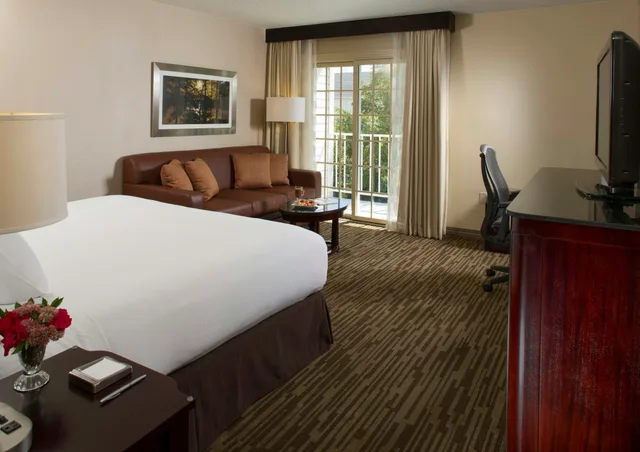 Room, King Bed, Pool View, Balcony, Doubletree by Hilton Raleigh Durham Airport at Research Triangle Park 1/1