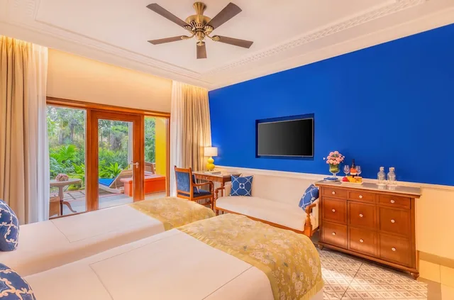 غرفة فاخرة بسريرين منفصلين بإطلالة على الحديقة، Taj Holiday Village Resort & Spa, Goa 2/4