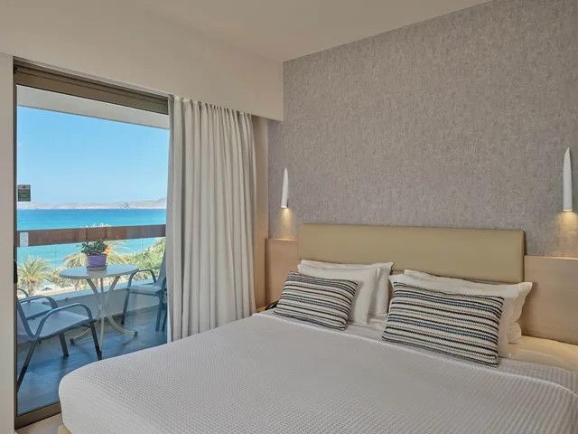 غرفة مزدوجة بسريرين منفصلين بإطلالة على البحر، Sitia Beach City Resort and Spa 8/10