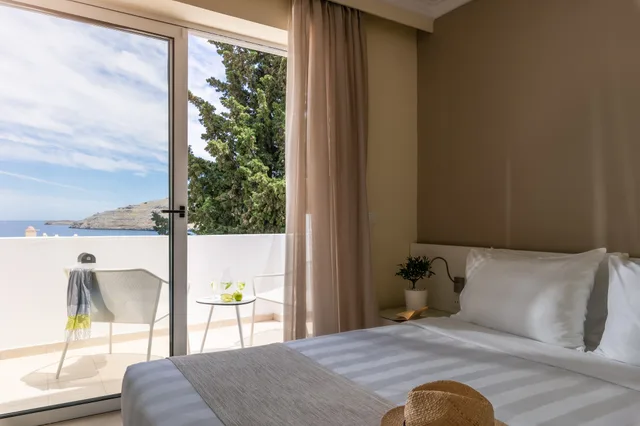 غرفة بانورامية ديلوكس بسرير مزدوج بإطلالة على البحر، Lindos Village Resort And Spa- Adults Only 6/9