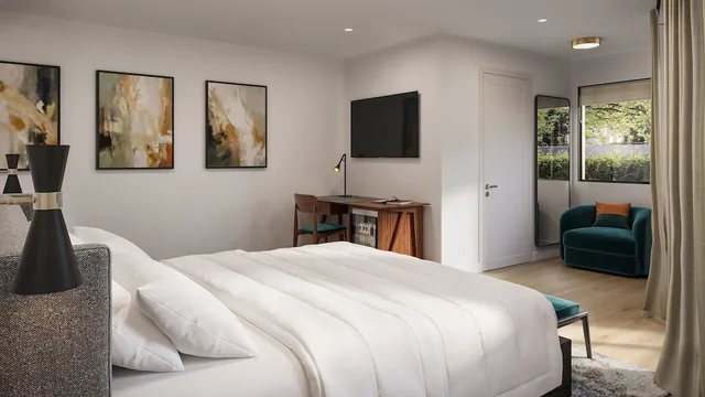 شقة ديلوكس بسرير كينج وسرير كوين بغرفتي نوم، The Como Hotel 2/5