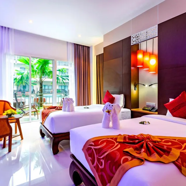 غرفة غراند ديلوكس بسرير مزدوج أو سريرين منفصلين بإطلالة على المسبح، Nipa Resort 4/9