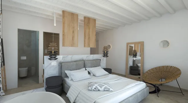 جناح جونيور بإطلالة على البحر بحوض استحمام، Apiro Mykonos 5/10