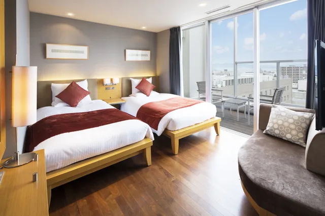 غرفة ديلوكس بسريرين منفصلين للمدخنين، Hotel Mystays Oita 1/3