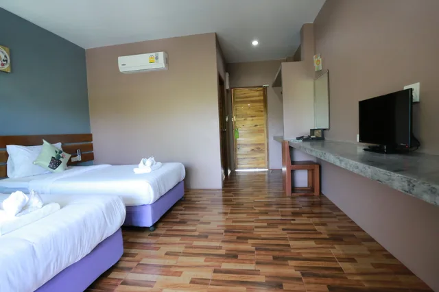 غرفة ثلاثية بسرير كينج وسرير فردي بإطلالة على الجبل، Greenery Resort Koh Tao 5/5