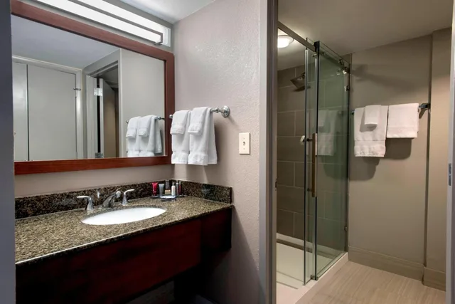 غرفة بسرير كينج مع أريكة لذوي الإعاقة، Albany Marriott 4/5
