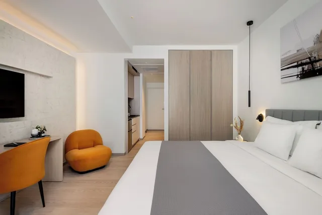غرفة كومفورت بسرير كينج بمطبخ، Urban K Hotel Athens 2/6