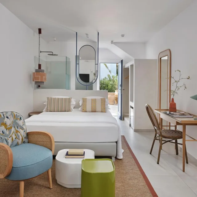 غرفة قياسية بإطلالة على الحديقة، Myconian Sunrise Relais & Chateaux Hotel 4/6