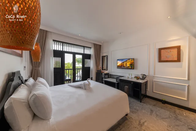 غرفة ديلوكس بسرير مزدوج بإطلالة على النهر، Hoi An Coco River Resort Spa 2/4