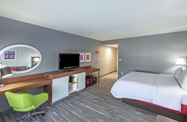 غرفة بسرير كينج مع أريكة، Hampton Inn and Suites Houston-Bush Intercontinental Airport 2/2