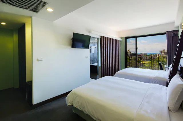 غرفة بسريرين مزدوجين، Hotel Les Champs Hualien 3/9