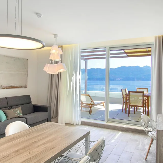 جناح ديلوكس بإطلالة على البحر بشرفة بغرفتي نوم، Kalamota Beach House 2/4