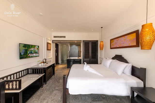 غرفة ديلوكس بسرير مزدوج بإطلالة على النهر، Hoi An Coco River Resort Spa 4/4
