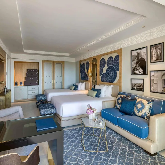 جناح بسريرين منفصلين وسرير كينج بإطلالة على الحديقة بغرفتي نوم، Fairmont Tazi Palace Tangier 3/4