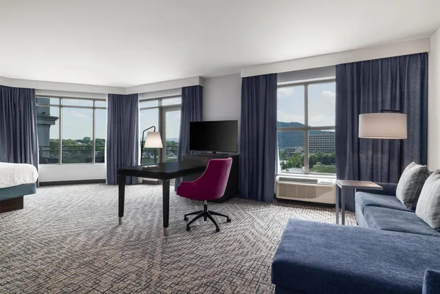 جناح استوديو ركني بسرير كينج بشرفة مع أريكة، Hampton Inn And Suites Roanoke-Downtown 3/6