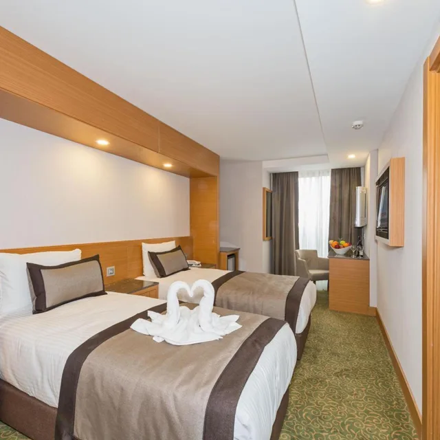 غرفة بسرير مزدوج أو سريرين منفصلين، Bisetun Hotel 3/10