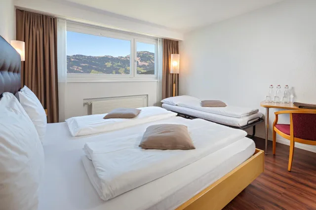 غرفة كومفورت بسرير مزدوج بإطلالة على البحيرة مع سرير إضافي، Seerausch Swiss Quality Hotel 1/1