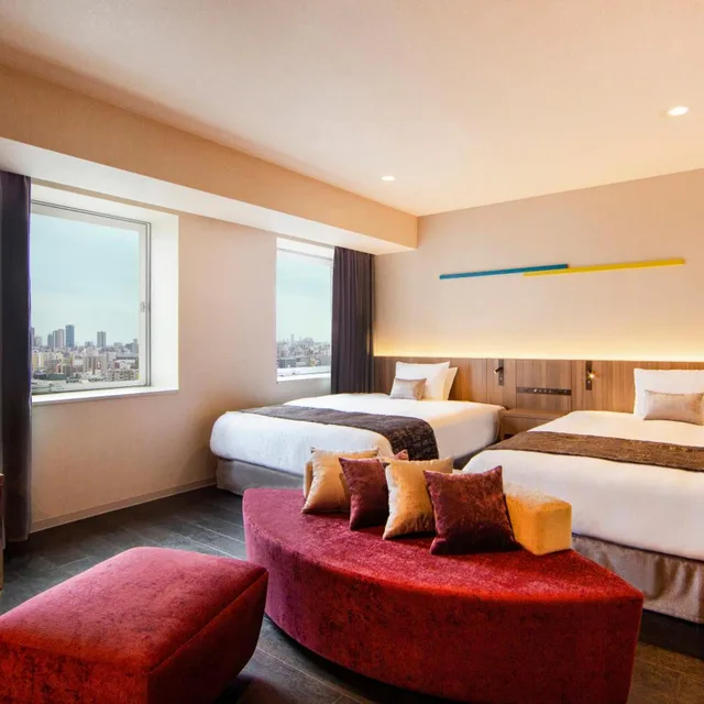 غرفة بريميير بسريرين منفصلين في طابق مرتفع، Karaksa Hotel Grande Shin-Osaka Tower 3/9