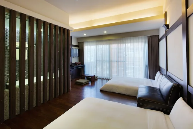 غرفة رباعية بسريرين مزدوجين، Hotel Les Champs Hualien 1/2
