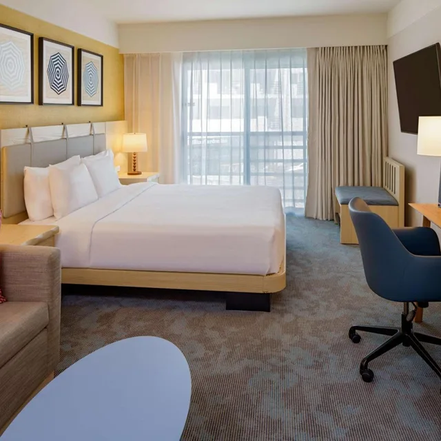 غرفة بسرير كينج مع أريكة بحوض استحمام لذوي الإعاقة، Hilton Garden Inn Dana Point Doheny Beach 2/5