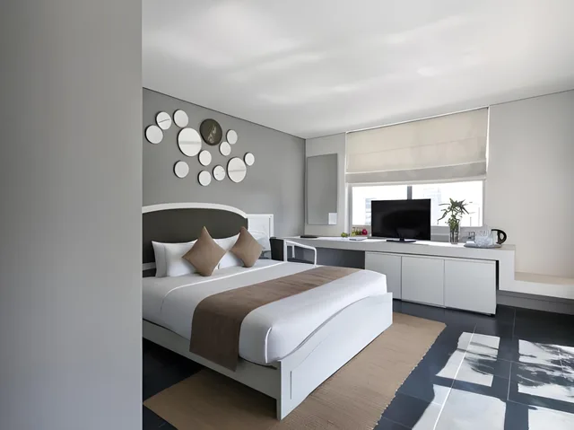 جناح جونيور بسرير مزدوج وسريرين منفصلين بإطلالة على المدينة، Alba Spa Hotel 1/3