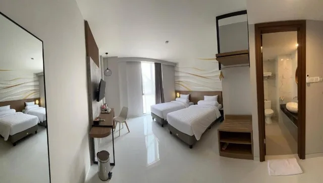 غرفة كبيرة بسريرين منفصلين، Front One Resort Indraloka 7/7