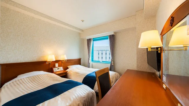 غرفة قياسية بسريرين منفصلين بإطلالة على البحر، Hotel Seawave Beppu 1/1