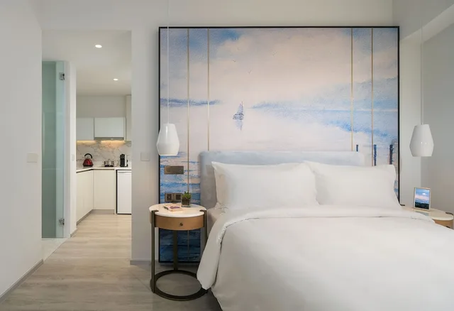 جناح استوديو بسرير كوين بمطبخ صغير، Lanson Place Winsland Residences 2/3