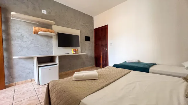 جناح بريميوم ثلاثي بإطلالة على الجبل، Pousada Villa Tupi Ubatuba 3/4