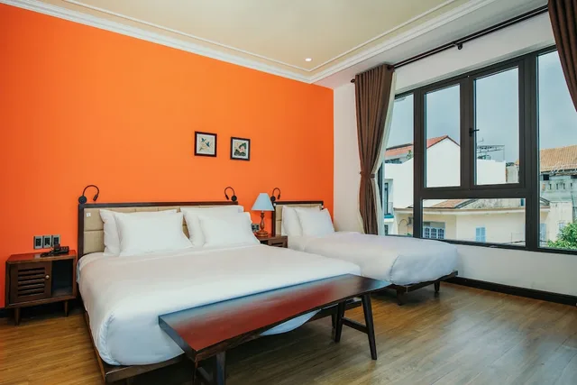غرفة عائلية بسرير كوين وسرير فردي بإطلالة على المسبح، La An Central Boutique Villa 3/4