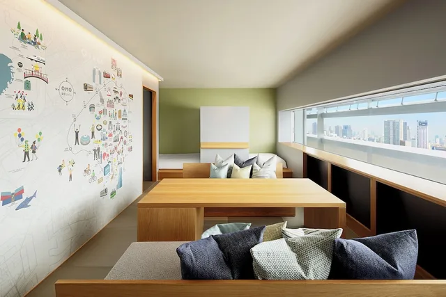 جناح بأربعة أسرّة مع أريكة، OMO7 Osaka by Hoshino Resort 1/4