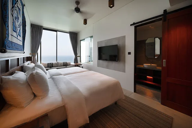 غرفة ديلوكس بسريرين منفصلين بإطلالة على البحر، Granbell Hotel Colombo 1/2
