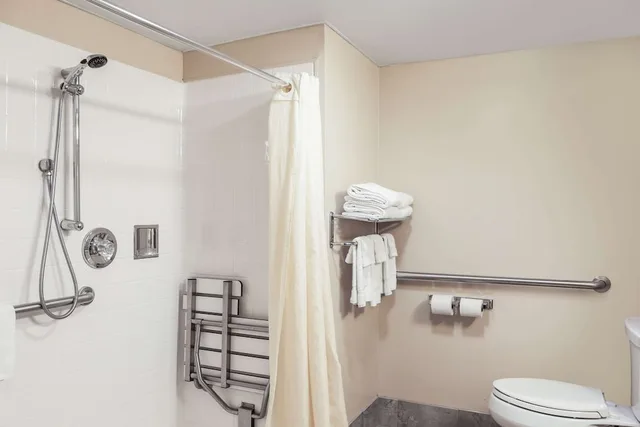 غرفة بسريرين مزدوجين يُسمح فيها بالحيوانات الأليفة في الطابق الأرضي لذوي الإعاقة، Econo Lodge Darien Lakes 3/3