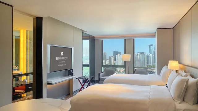 غرفة ديلوكس بسريرين مزدوجين، Jw Marriott Hotel Shenzhen 6/8