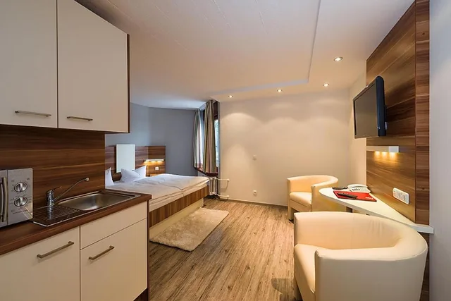 غرفة ديلوكس بسرير مزدوج، Central Hotel Apart Munchen 8/10