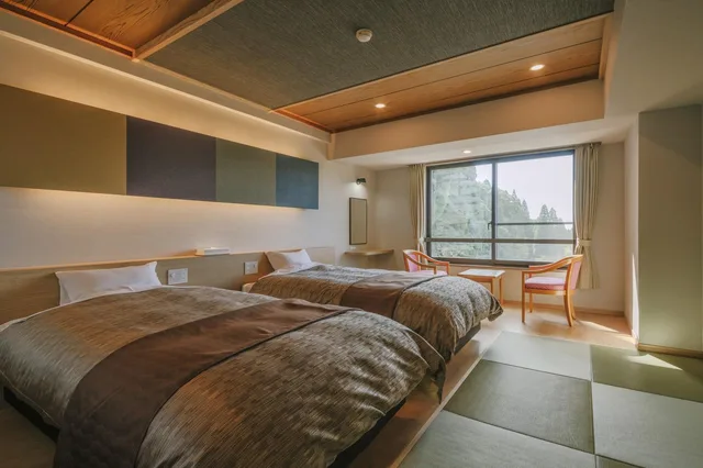 Japanese, Twin Beds, East Wing, Kirishima Hotel 1/1