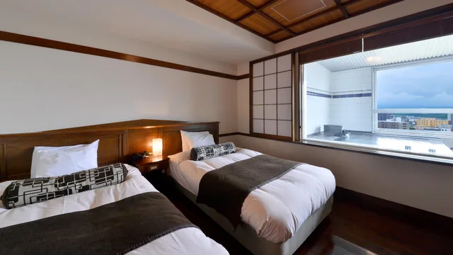 Japanese Western, Japanese, Modern, Standard, Night View, Bathtub، Bourou Noguchi Hakodate 1/1