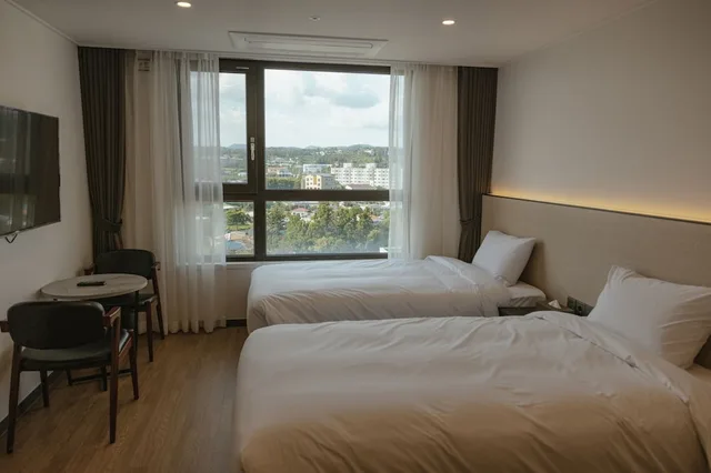غرفة بسريرين منفصلين بإطلالة على الجبل، LeMain Hotel Seogwipo 1/4