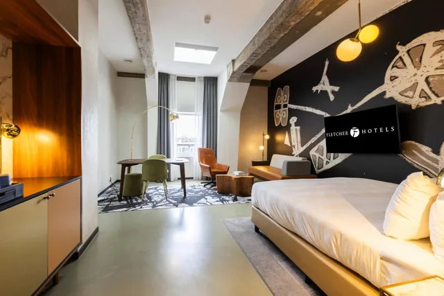 غرفة ديلوكس بسرير مزدوج بشرفة، Fletcher Boutique Hotel Slaak-Rotterdam 1/7