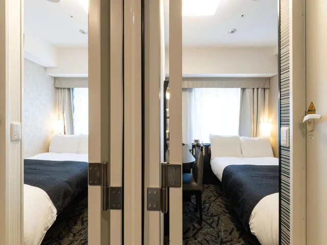 غرفة متصلة صغيرة بسريرين مزدوجين، APA Hotel Tennouji-Ekimae 4/7