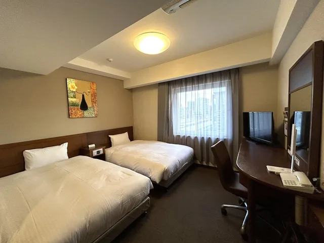 غرفة بسريرين منفصلين للمدخنين، Hotel Route Inn Nagoya Sakae 1/3
