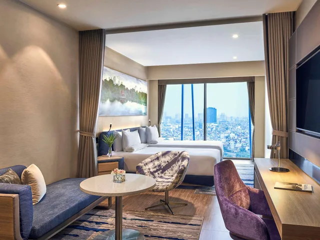 غرفة ديلوكس بسريرين منفصلين بإطلالة على المدينة، Novotel Hanoi Thai Ha 4/5