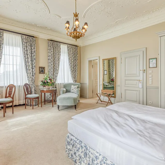 غرفة ديلوكس بسرير مزدوج بجاكوزي، WALD AND SCHLOSSHOTEL FRIEDRICHSRUHE 3/8