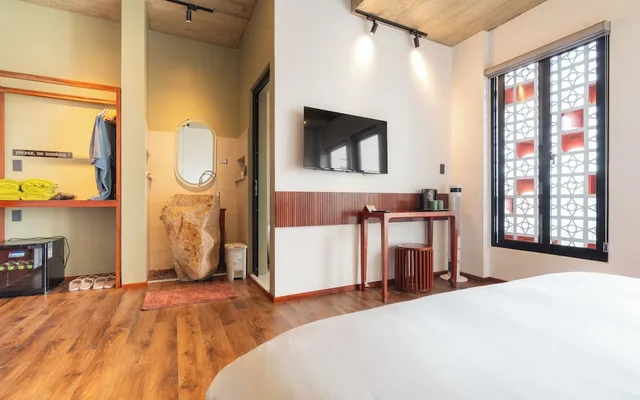 غرفة عائلية بسرير كينج وسرير بطابقين، Pi Hostel 4/7
