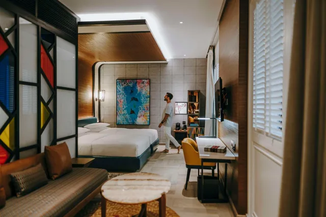 جناح جونيور بسرير فردي بإطلالة على الفناء، Andaz Dubai The Palm by Hyatt 4/7