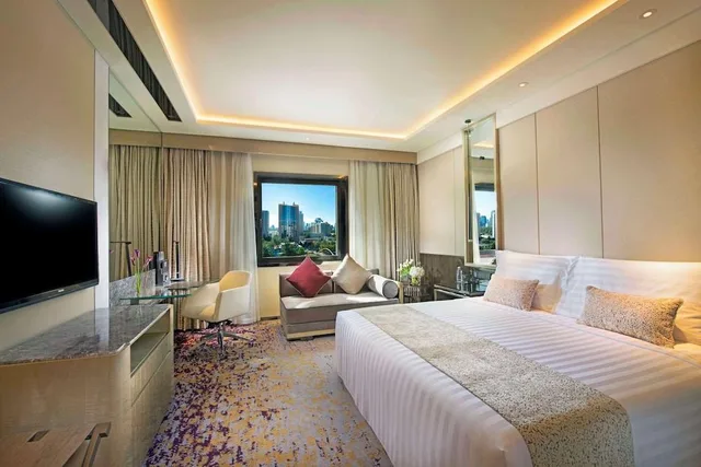 غرفة تنفيذية مفردة بإطلالة على المدينة، Kempinski Hotel Beijing Yansha centre 1/1